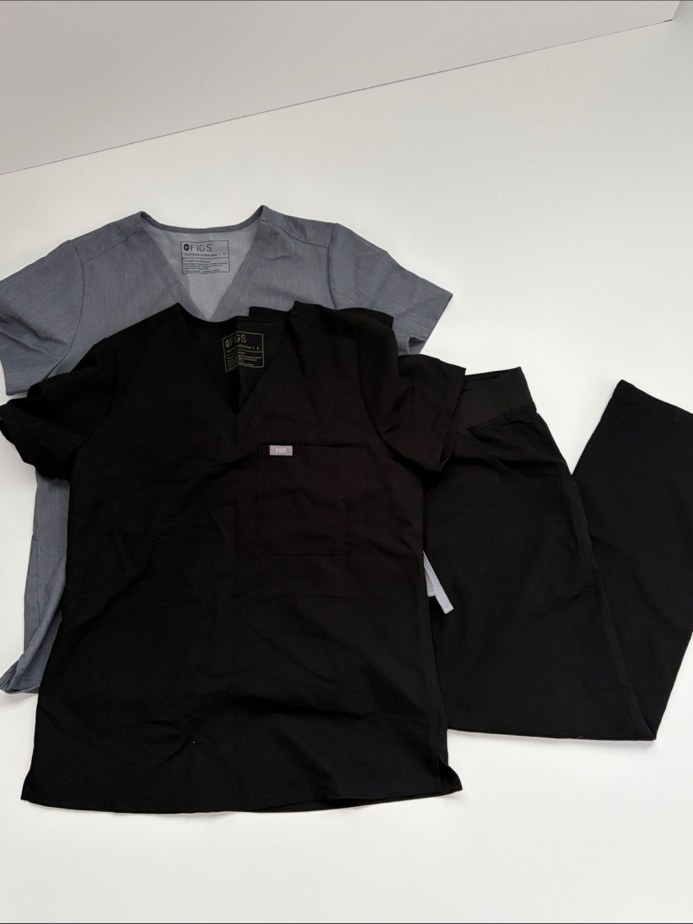 3pc Figs Technical Collection Women’s V-Neck Scrub Tops & Pants set